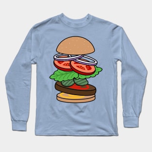 Falling Burger Stack Long Sleeve T-Shirt